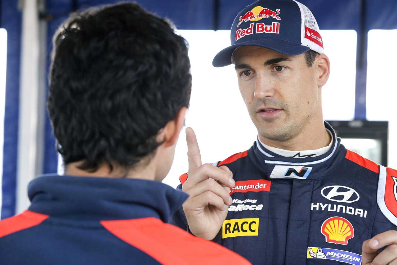ラリー・アルゼンチンでSS1でトップタイムを記録したダニ・ソルド（ヒュンダイi20 WRC）