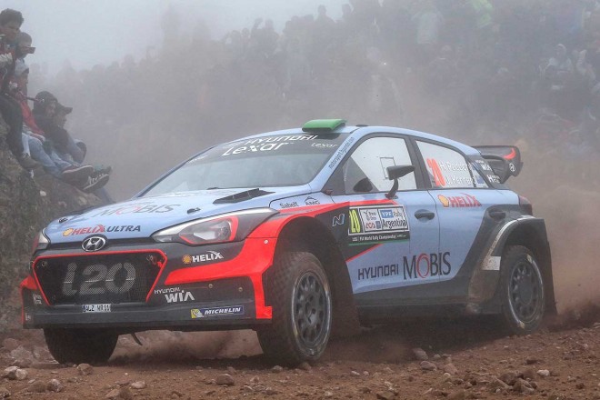 WRC第4戦アルゼンチン　優勝したヘイデン・パッドン（ヒュンダイi20 WRC）