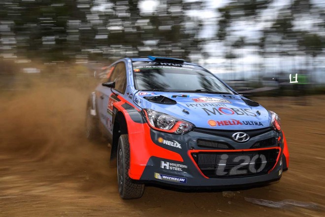 ラリー・ポルトガルでヒュンダイ・モータースポーツNから参戦したケビン・アブリング（ヒュンダイi20 WRC）