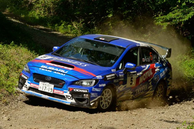 JRC第4戦福島 今季初優勝を飾った新井敏弘／田中直哉（スバルWRX STI）
