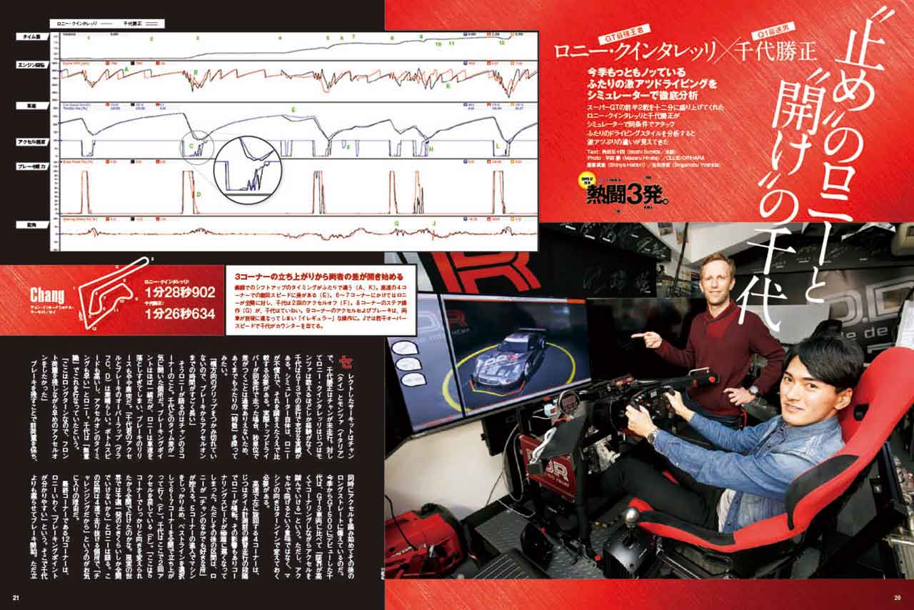 ロニー・クインタレッリ選手と千代勝正選手のシミュレーター対決も収録
