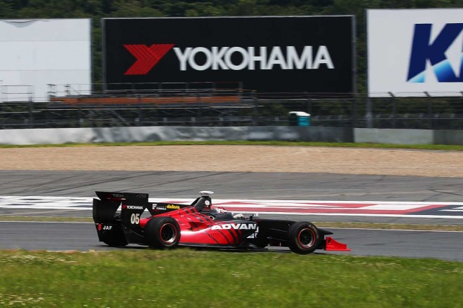 スーパーフォーミュラ富士メーカーテスト 中嶋大祐（NAKAJIMA RACING）はADVANカラーのテスト車両で走行した