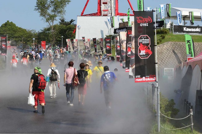 鈴鹿8耐中に展開されたミストエリア