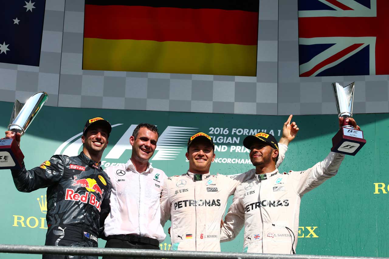 メルセデスが1-3フィニッシュを遂げたスパの表彰台