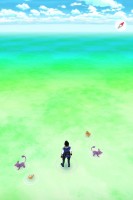 スポーツランドSUGOの様子。画面には映っていないが、ポケストップは3箇所ほど。