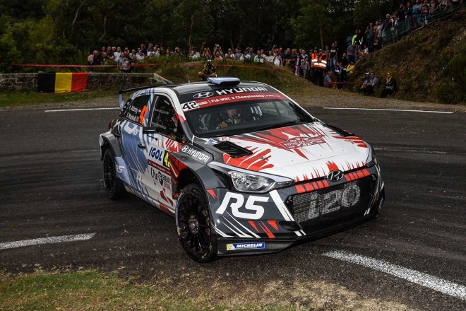 WRC第10戦ツール・ド・コルス ケビン・アブリング（ヒュンダイi20 R5）