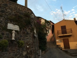 ブラッチャーノ湖畔の裏は急傾斜となっている街並み