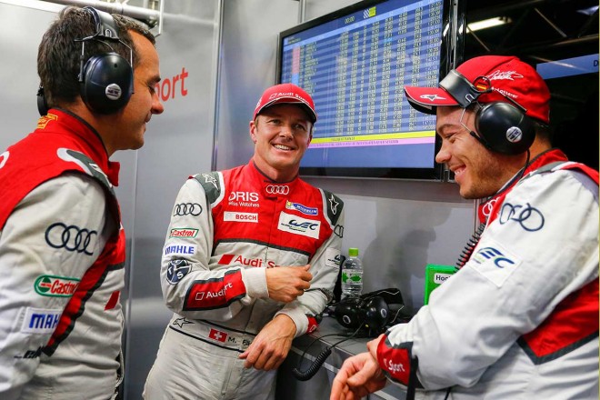 WEC第7戦富士 予選5番手につけた8号車アウディR18のマルセル・ファスラー／アンドレ・ロッテラー／ブノワ・トレルイエ