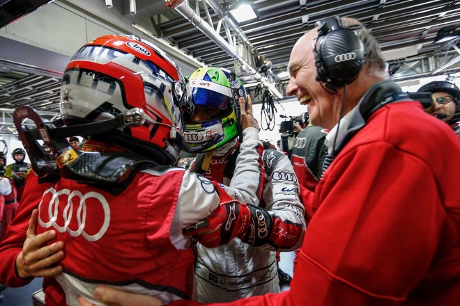 WEC第7戦富士 ポールポジションを獲得したルーカス・ディ・グラッシ／ロイック・デュバル／オリバー・ジャービス組8号車アウディR18