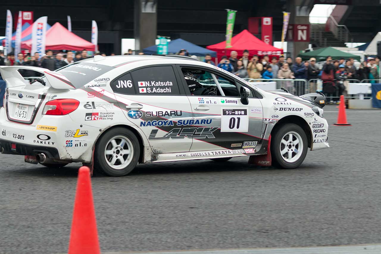 『TOYOTA GAZOO Racing FESTIVALラリー選手権』に参加した勝田範彦／足立さやかのスバルWRX STI