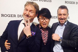 ロジェ・デュブイの旗艦店オープンセレモニーに登場した水谷晃代表とジャン-マルク・ポントルエCEO、ロジェ・デュブイジャパン社長