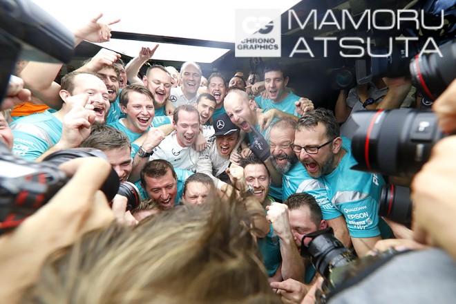 キラキラした表情で世界チャンピオン確認を喜ぶロズベルグ@アブダビGP3回目