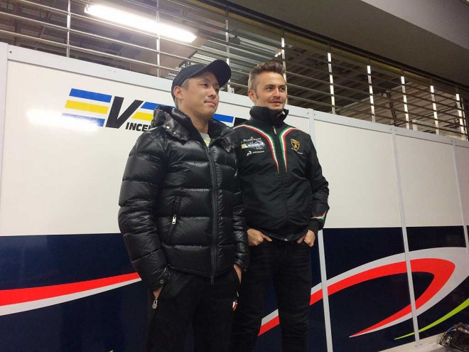 カート以来、久しぶりに同じチームで戦うコッツォリーノと関口。当時と異なり同じクルマを操る