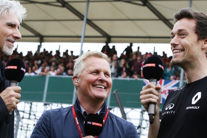 Sky Sportでインタビュアーを務めるデイモン・ヒルとジョニー・ハーバート