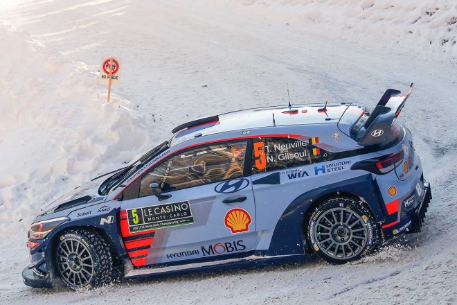 WRC第1戦モンテカルロ ティエリー・ヌービル（ヒュンダイi20クーペWRC）
