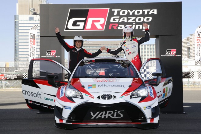 カンファレンス後、トヨタ・ヤリスWRCがデモランを行った