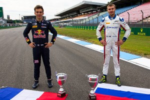 2016年のGP2でも選手権を争ったガスリー(左)とシロトキン(右)。