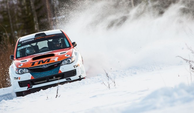 フィンランドラリー選手権第2戦で4位完走を果たしたヤルッコ・ニカラ／足立さやか組スバル・インプレッサWRX