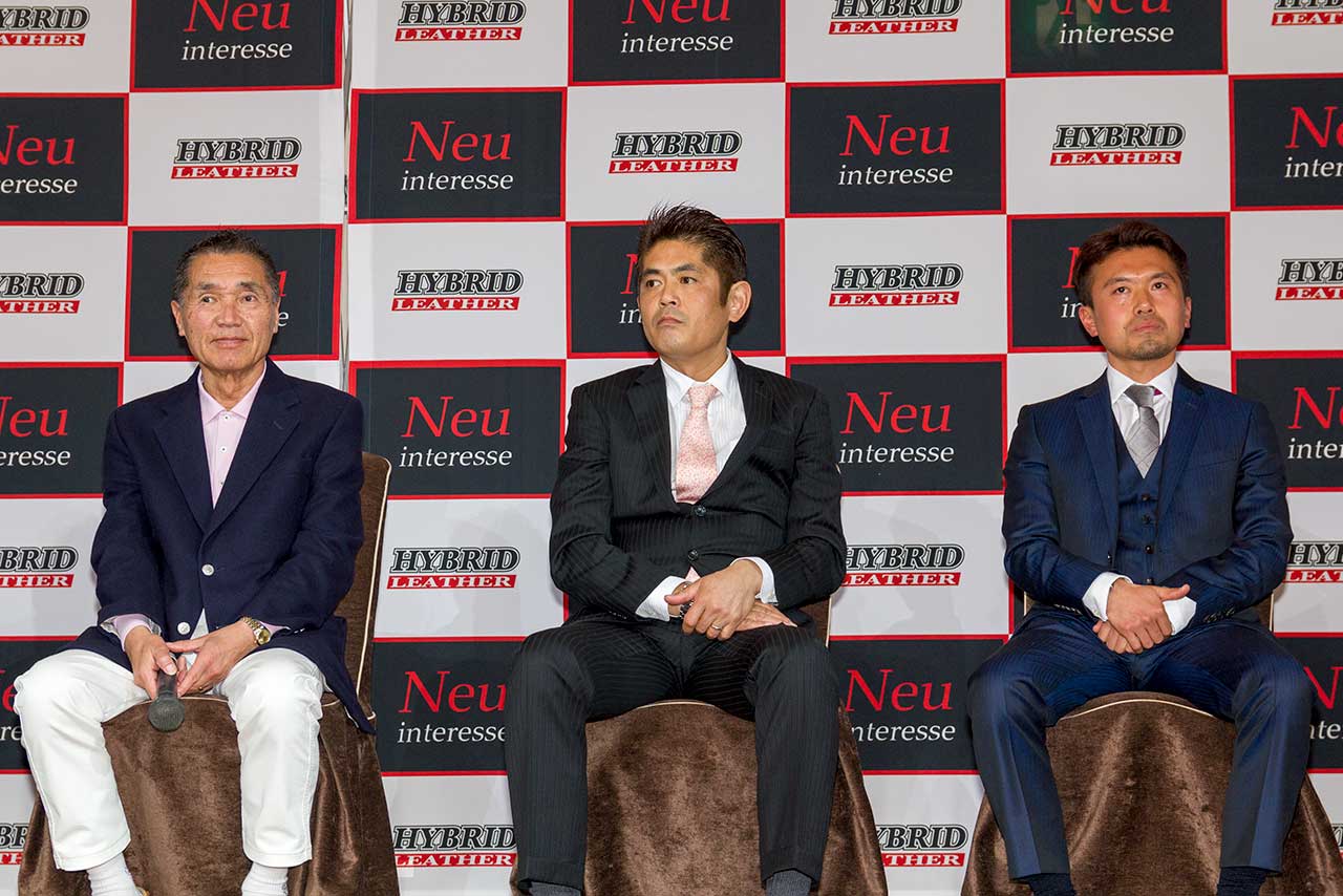 壮行会にはノイインテレッセのサポートを受けるドライバー、ライダーが登壇した