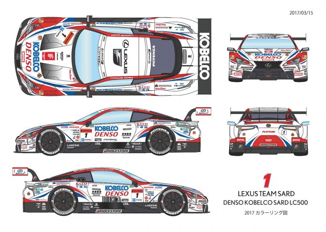 公開されたDENSO KOBELCO SARD LC500 2017マシンカラーイメージ