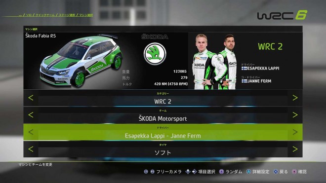 最上位クラスだけではなく、WRC2、ジュニアWRCも網羅している点も公認ゲームならでは
