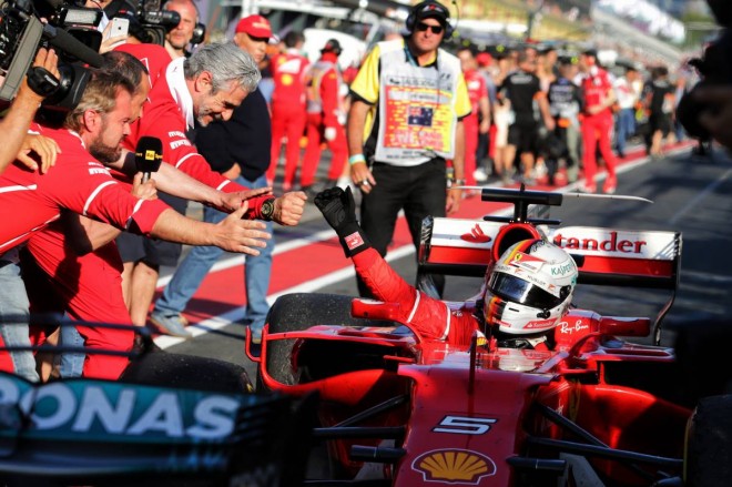 2017年F1開幕戦オーストラリアGPを制したセバスチャン・ベッテル（フェラーリ）