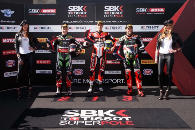 予選でポールポジションを獲得したチャズ・デイビス／Aruba.it レーシング-ドゥカティ