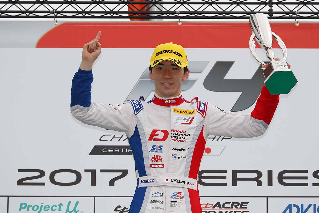 FIA-F4選手権岡山 第1戦を制した笹原右京（HFDP／SRS／コチラレーシング）