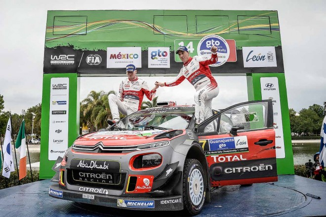 第3戦メキシコで優勝したクリス・ミーク（シトロエンC3 WRC）