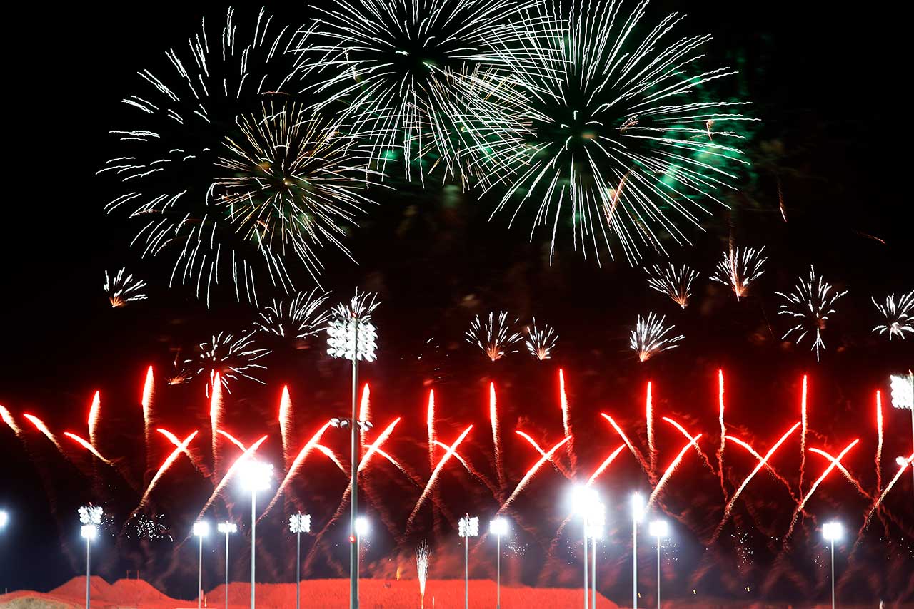 レース終了後の花火