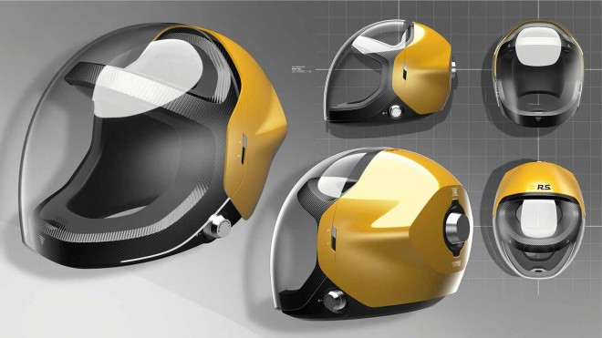 ヘルメットもドライバーの表情が確認できるデザインに