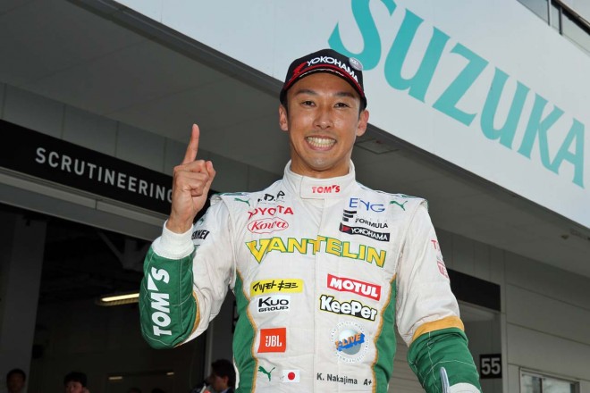 スーパーフォーミュラ開幕戦鈴鹿でポールポジションを獲得した中嶋一貴（VANTELIN KOWA TOM’S）