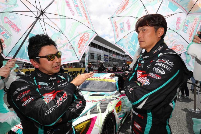 2017スーパーGT第2戦富士 グッドスマイル 初音ミク AMGの片岡龍也と谷口信輝