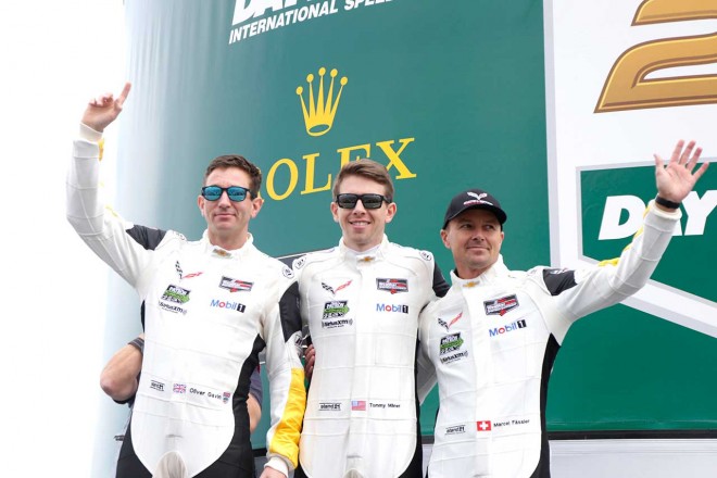 デイトナ24時間を戦ったギャビン、ミルナー、ファスラーの3名