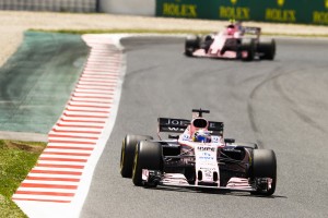 2017年F1第5戦スペインGP セルジオ・ペレスとエステバン・オコン(フォース・インディア)