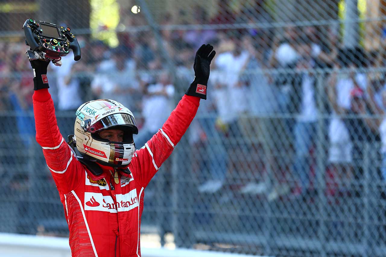 逆転勝利のベッテル