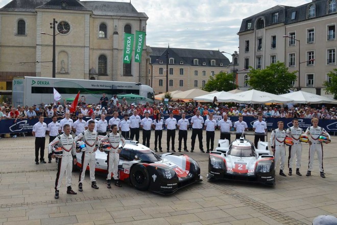ル・マンの公開車検初日に登場したポルシェ919ハイブリッド勢