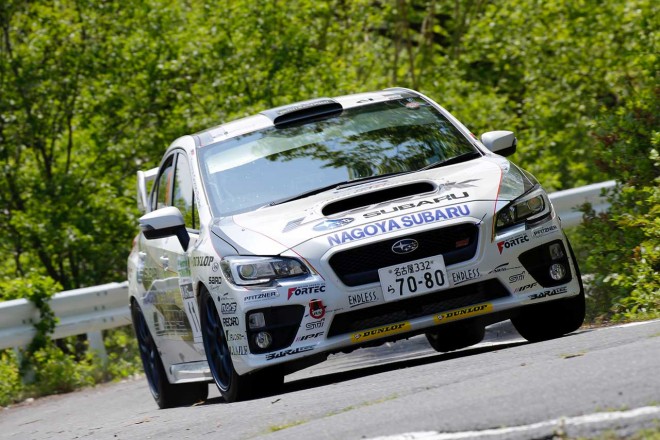 総合3位につけた勝田範彦／石田裕一（スバルWRX STI）