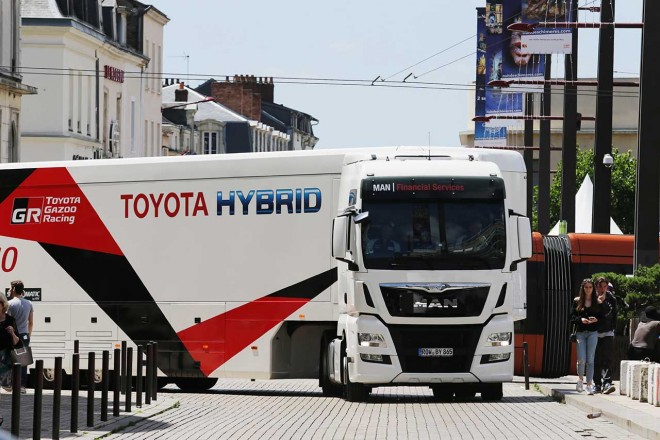 リパブリック広場に姿を見せたTOYOTA GAZOO Racingのトランスポーター