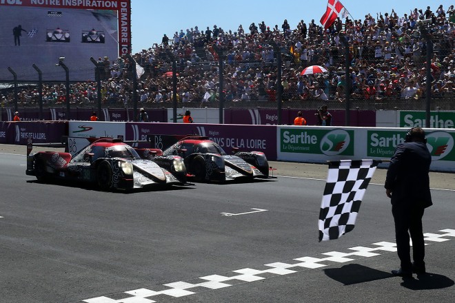 LMP2の優勝＆3位となり、デイトナフィニッシュを決めたジャッキー・チェンDCレーシングの2台