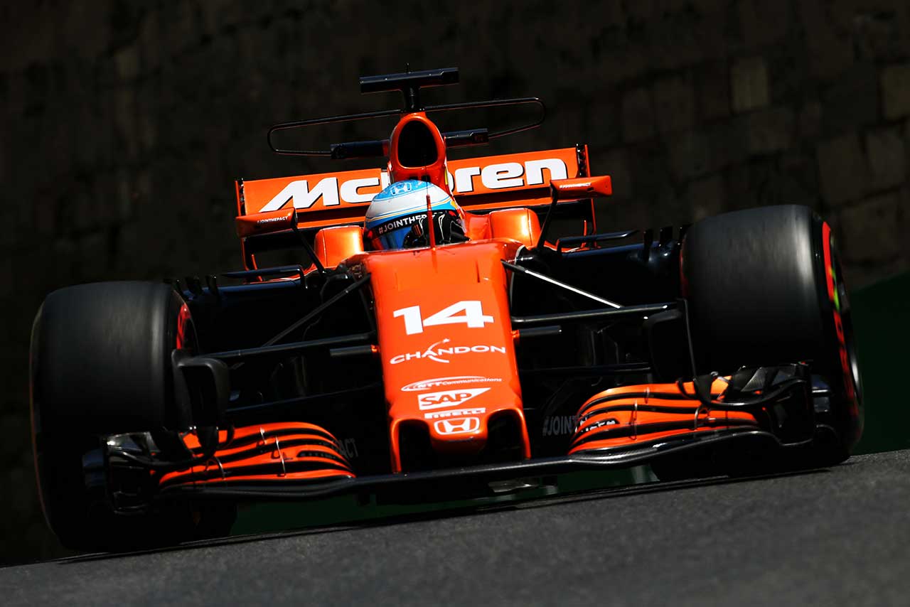 アゼルバイジャンGPフリー走行1回目で17位のアロンソ