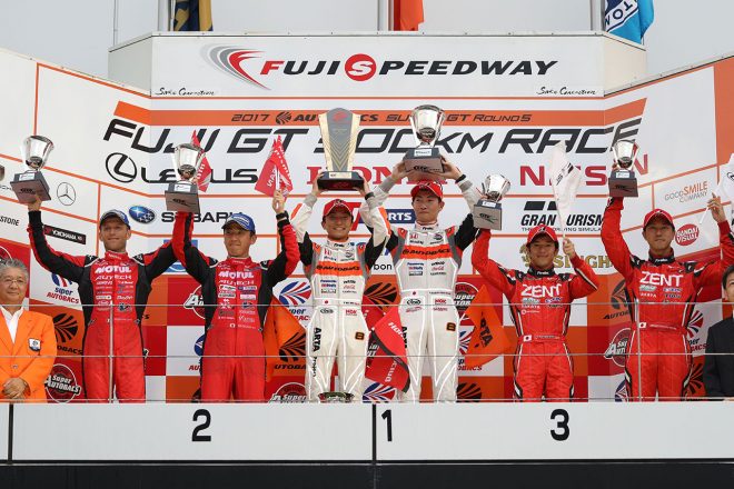 スーパーGT第5戦富士 GT500クラス表彰台