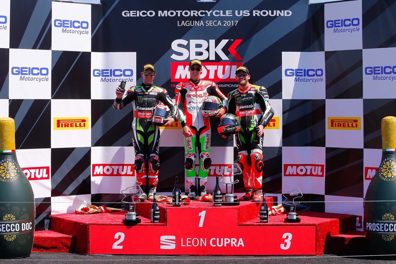 SBK第8戦決勝トップ3