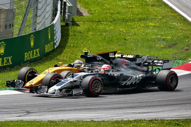オーストリアGP決勝でのマグヌッセンとパーマー