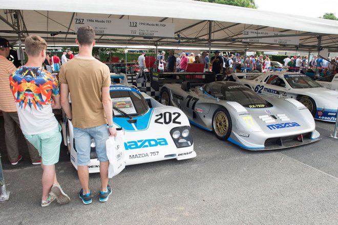 2015年のグッドウッド・フェスティバルに展示されたマツダ757