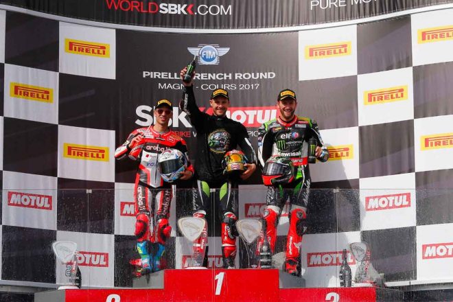 2017SBK第11戦レース1表彰台