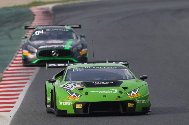 2017年のブランパンGTシリーズチャンピオンとなった63号車ランボルギーニ・ウラカンGT3