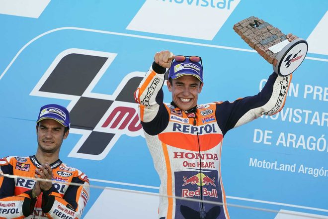 前戦アラゴンGPではワン・ツーフィニッシュをきめたマルケスとペドロサ