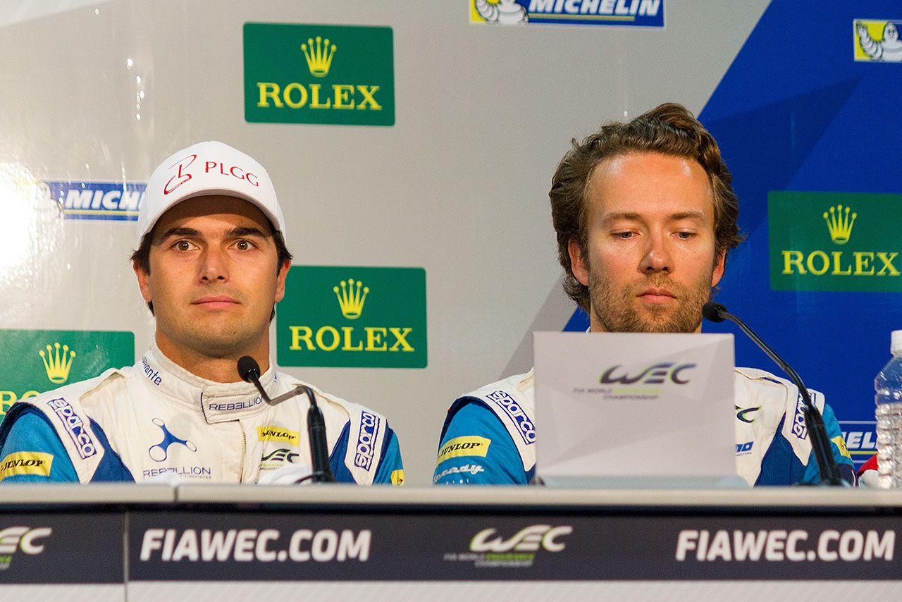 会見に出席したネルソン・ピケJr.とデイビット・ハイネマイヤー-ハンソン