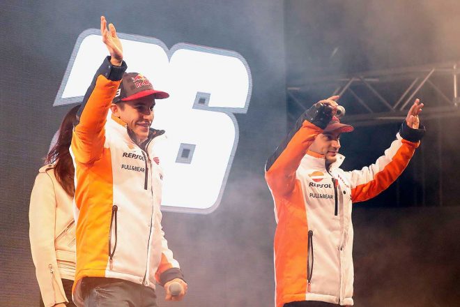 前夜祭にはMotoGPライダー、マルケスやペドロサらも登場した